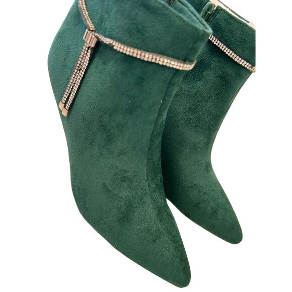 Allegra K Women's Bling Rhinestone Pointed Toe Stiletto Ankle Boots Size 9 - Picture 2 of 12